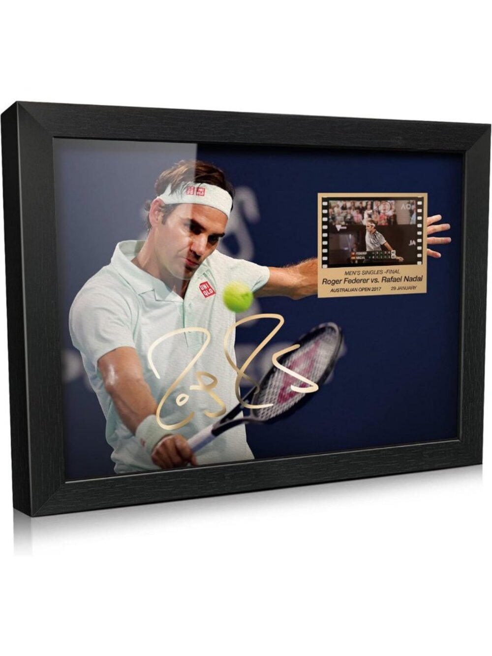 Roger Federer Tennis Photo Gift - Framed Wooden Art for Sports Fans 8x6